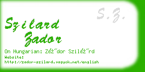 szilard zador business card